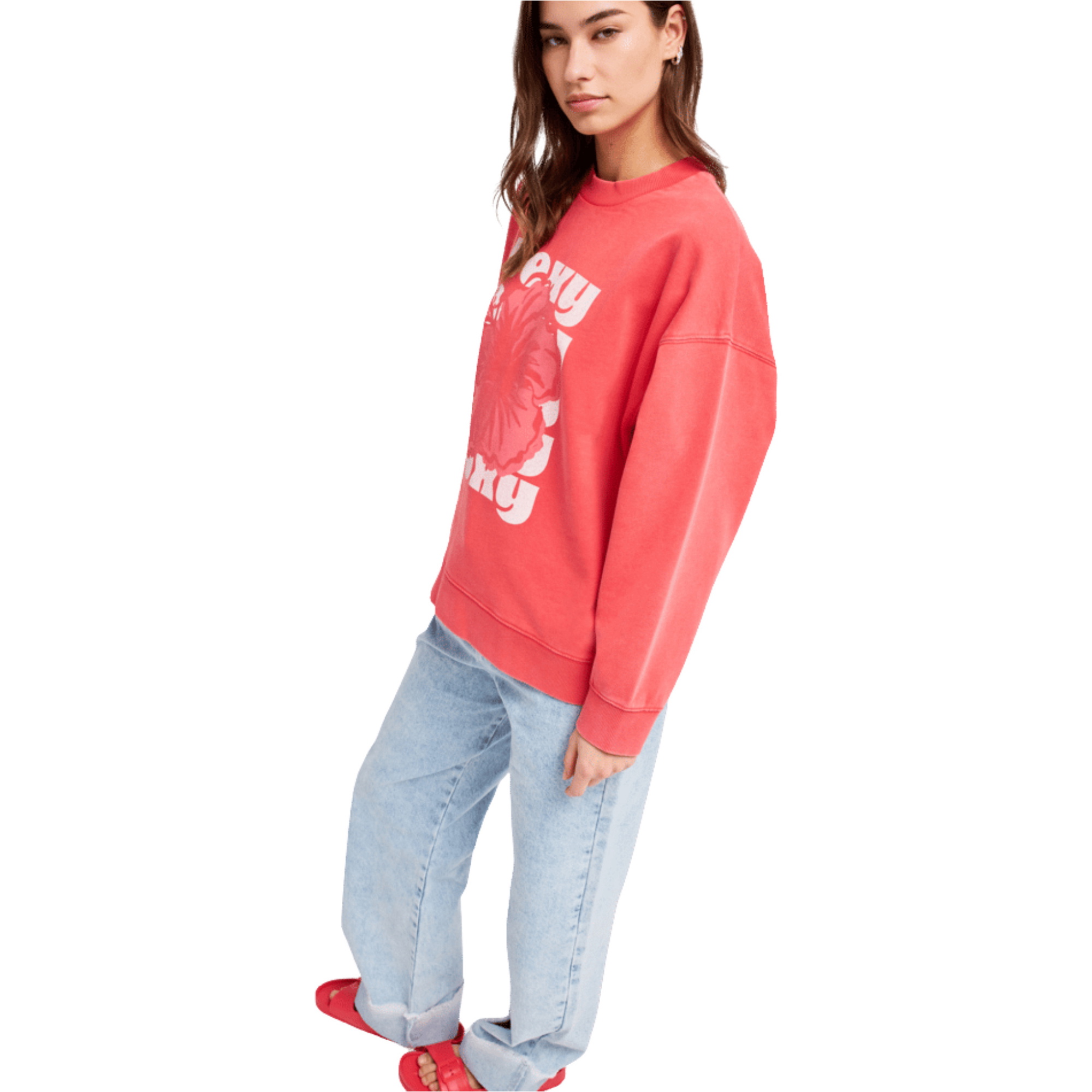 Roxy 2026 Mujer Línea Terry Sweater ERJFT05087 - Hibiscus